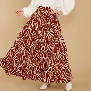 Animal Print Maxi Skirt